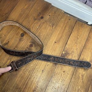 Justin Boots size 36 distressed embossed leather belt *NO BUCKLE*